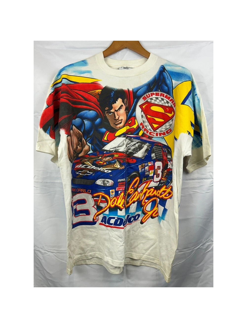 Vintage Dale Earnhardt Jr Superman Racing Men's Size L T-Shirt